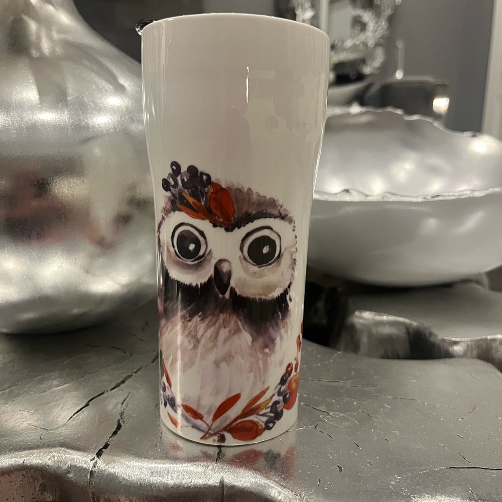 Circo quality, porcelain owl, travel mug for coffee or tea no